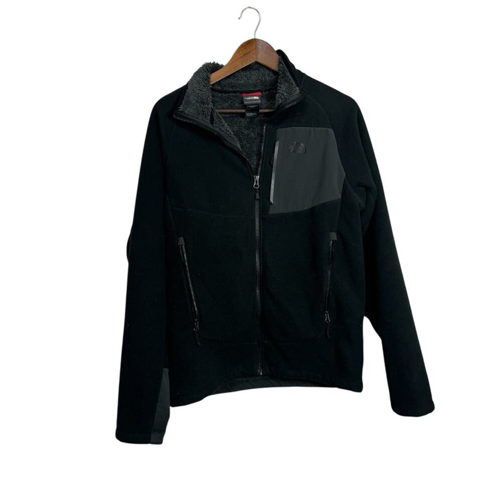 THE NORTH FACE..BLACK..SOFTSHELL..FAUX FUR‎ LINED..FULL ZIP..JACKET..MEN S
